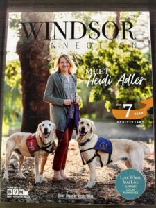 cover of a magazine with Heidi and her dogs