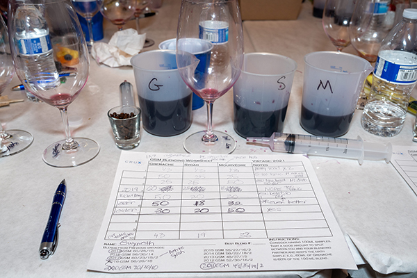 GSM Blending Party at Crux Winery in Sonoma